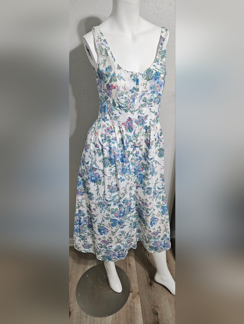J.Crew English Garden Floral Print Button Front Midi Cottagecore Dress size 4 - Picture 3 of 8